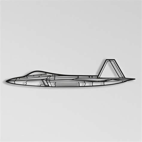 Lockheed Martin F-22 Raptor Silhouette Airplane Metal Wall - Etsy