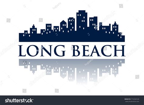 Long Beach Skyline City Logo Stock Vector 715294120 - Shutterstock