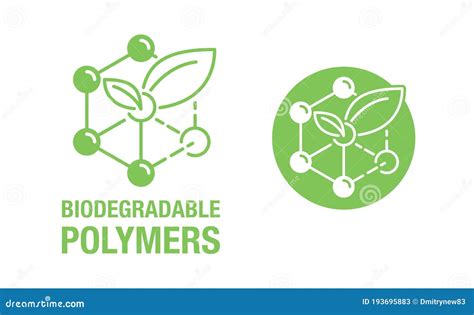 Biodegradable Polymers Green Emblem Cartoon Vector | CartoonDealer.com #193695883