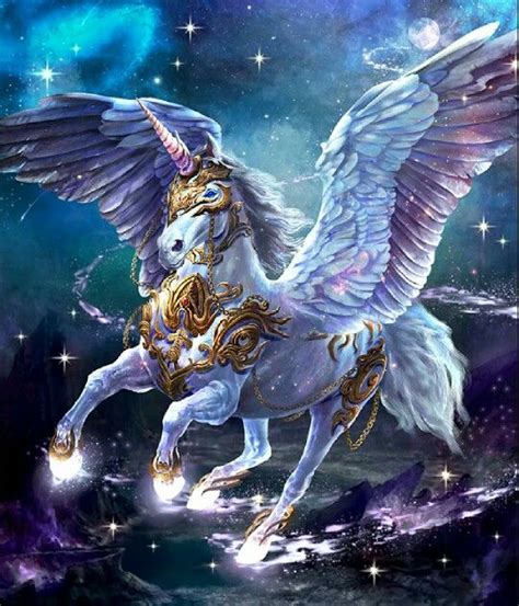 Dark Summoner: "Galactic Pegasus" (With images) | Pegasus art, Fantasy creatures, Unicorn pictures