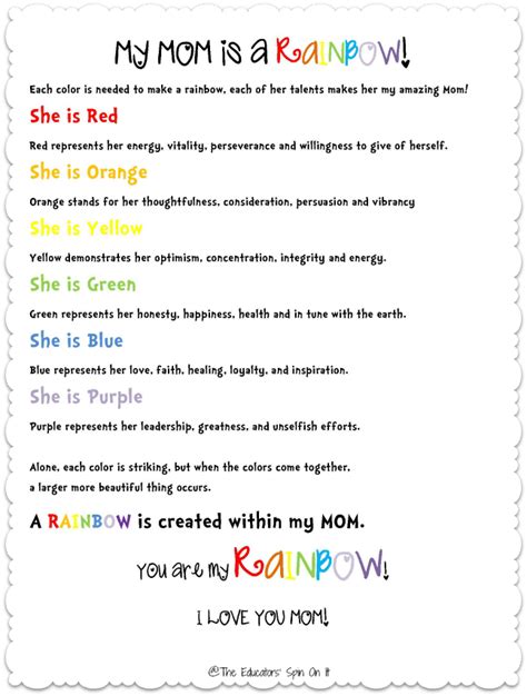 Printable Mom's Day Poem and Craft | Home Schooling Blogs