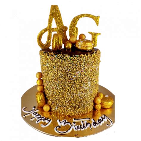 Golden Birthday Cake | bakehoney.com