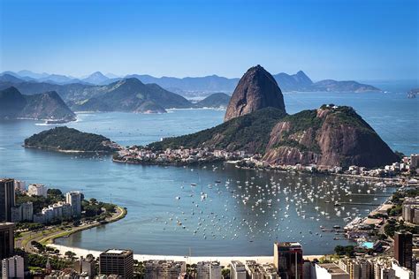 Elevated View Of Sugarloaf Mountain And Guanabara Bay, Rio De Janeiro, Brazil Digital Art by ...