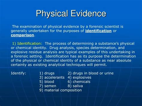 Physical Evidence Definition Forensics