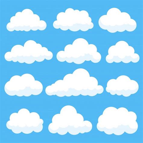 Nubes blancas de dibujos animados sobre ... | Premium Vector #Freepik # ...