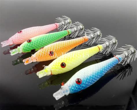 5pcs Japan Squid Jig Lures with Hook Soft Bait Squid Hooks Fluorescence Fishing Lures Octopus ...