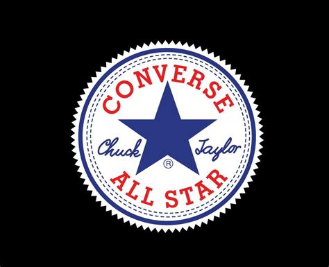 Converse All Star Logo Shoes Brand Symbol Design Vector Illustration With Black Background ...