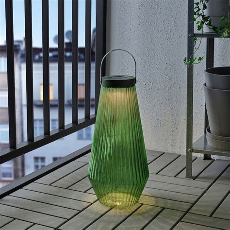 SOLVINDEN LED Solar-powered Floor Lamp, Outdoor, Glass Green, 17" IKEA Lámpara De Ikea, Lámparas ...