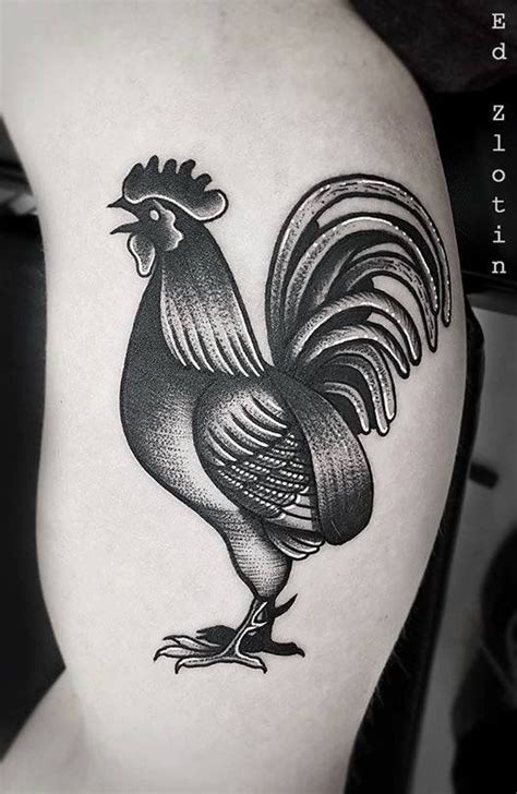 Black Rooster tattoo | Rooster tattoo, Chicken tattoo, Tattoo sleeve designs