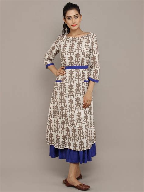 Brown Blue Cotton Jute Dress | Frock patterns, Indian evening gown, Model dress