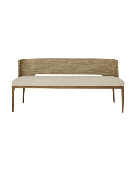 Ava Seagrass Bench | Seagrass bench, Dining bench with back, Upholstered dining bench