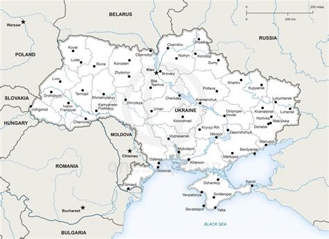 🇺🇦 Vector Map of Ukraine political | One Stop Map