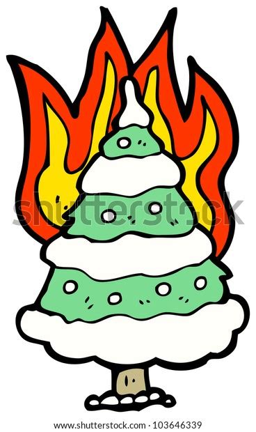 Burning Christmas Tree Cartoon Stock Illustration 103646339