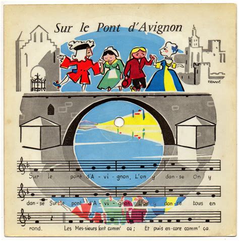 Collection Kangourou: Carte Postale Musicale "sur le pont d'avignon"