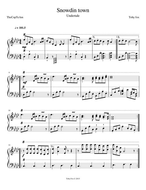 Snowdin town Sheet music for Piano (Solo) | Musescore.com