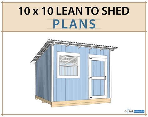 10x10 Lean to Shed Plans - Etsy Australia