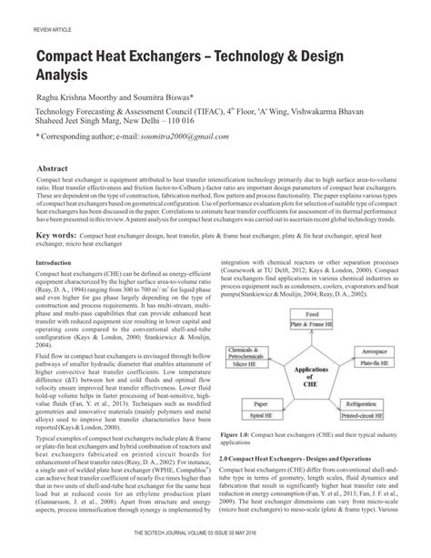 (PDF) Compact Heat Exchangers -Technology & Design Analysis