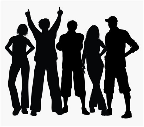 Group Black Silhouette - Silhouette People Transparent Background, HD ...