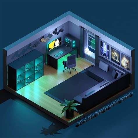 Gaming Setups | 3D Models | Small game rooms, Video game room design, Game room design