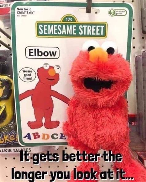 It gets better the longer you look #elmo #elbow #sesamestreet # ...