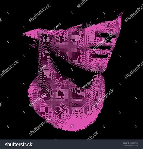 Sculpture 8bit Pixel Art Style Old Stock Vector (Royalty Free) 1682337280