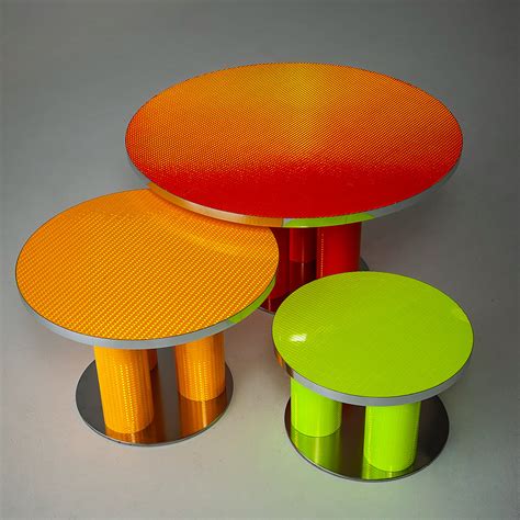Reflective Collection - Orange round coffee table Sebastiano Bottos - Artemest