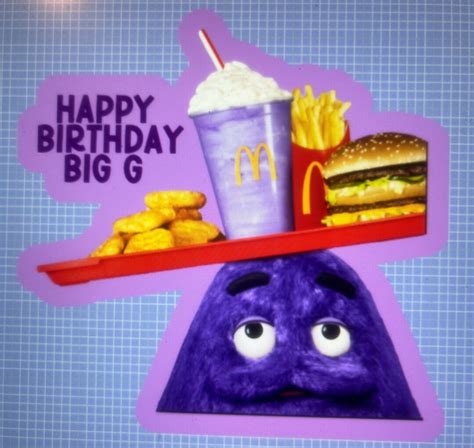 Grimace Birthday Sticker or Magnet - Etsy