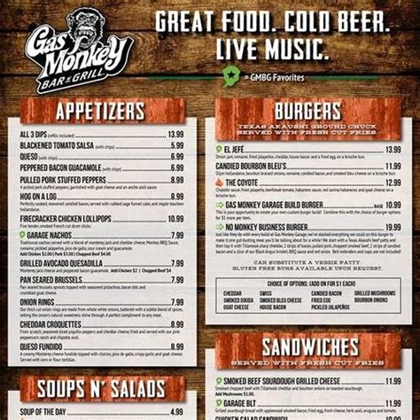 Amplified menu in Dallas, Texas, USA