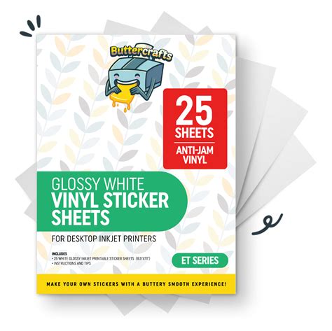 Printable Vinyl for Inkjet Printer (Glossy White) – Buttercrafts