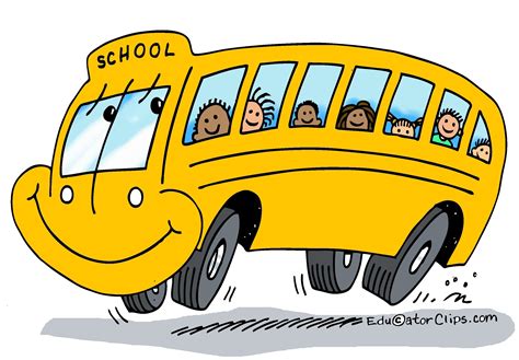 Happy School Bus Clip Art by Mark A. Hicks -- EducatorClips.com | School bus, School, Education ...