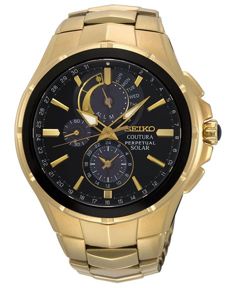 Lyst - Seiko Solar Chronograph Coutura Gold-tone Stainless Steel Bracelet Watch 44mm in Metallic ...