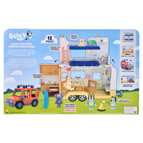 Bluey Ultimate Caravan Adventures, Camper Playset with Three 2.5-3" Figures, 4WD Family SUV ...