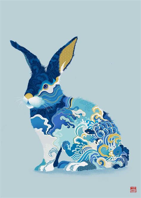 Water Rabbit is the new Chinese Zodiac Art Print by Artist Chris Chun ...