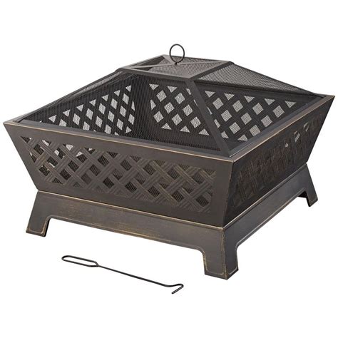 Hampton Bay Tipton 34 in. Steel Deep Bowl Fire Pit in Oil Rubbed Bronze-OFW832S - The Home Depot