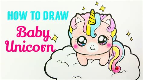 HOW TO DRAW BABY UNICORN | Easy & Cute Baby Unicorn Drawing Tutorial For Beginner / Kids - YouTube