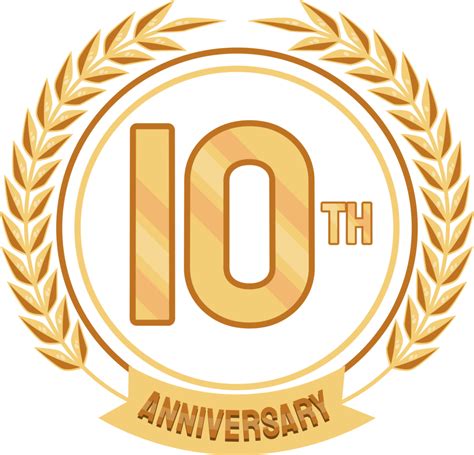 tenth anniversary golden badge 24095919 PNG