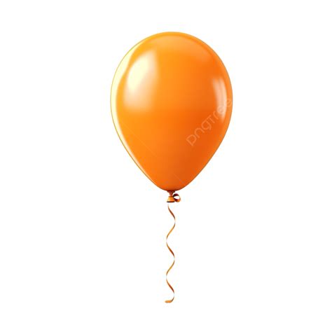 Helium Balloon In Orange Color With A Rope Isolated Background, Air, Anniversary, Balloon PNG ...