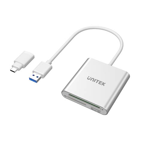 USB 3.0 3 Ports Memory Card Reader with USB-C Adapter