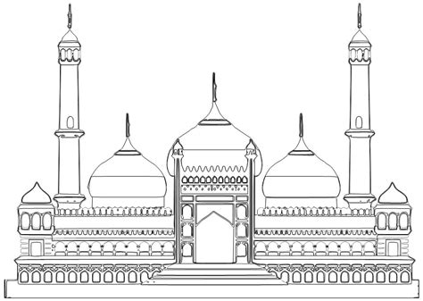 Drawings Mosque (Buildings and Architecture) – Printable coloring pages