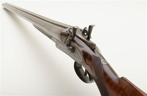 Albert Greener 12 gauge double barrel exposed hammer side-by-side Damascus steel shotgun in very goo