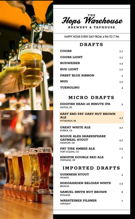 Brewery Beer Menu Design Template by MustHaveMenus