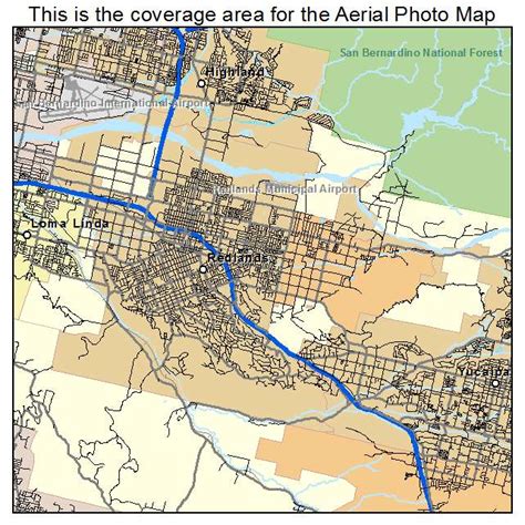 Aerial Photography Map of Redlands, CA California