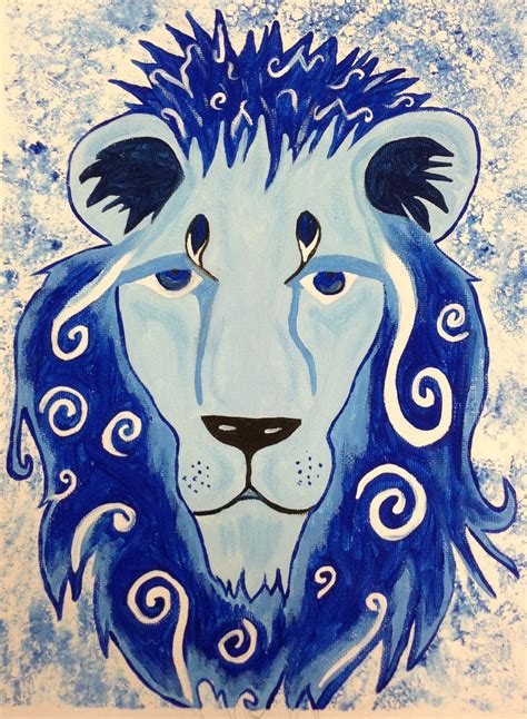 Blue lion | Lion art, Monochromatic paintings, Lion sculpture