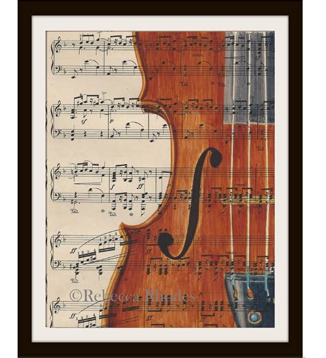 Violin Papercraft Violin Painting On Vintage Sheet Music - Printable Papercrafts - Printable ...