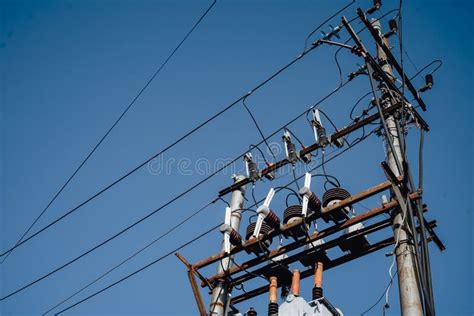 Power Poles and Power Lines Stock Image - Image of electricity, cloud ...