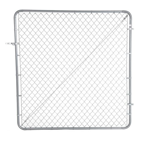 6-ft H x 6-ft W Galvanized Steel Chain Link Fence Gate in the Chain ...