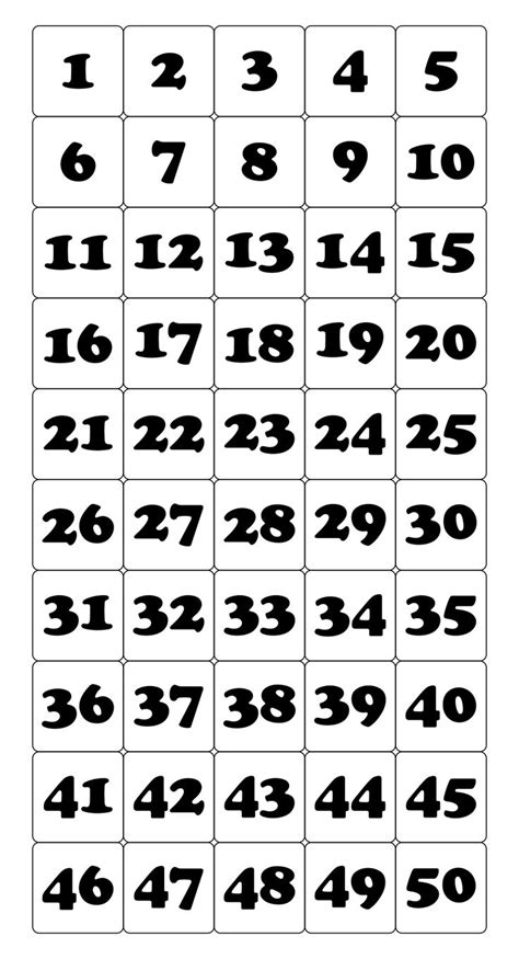 Numbers 1 50 Printable - Printable Word Searches