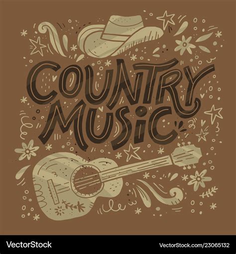 Country music festival retro poster Royalty Free Vector