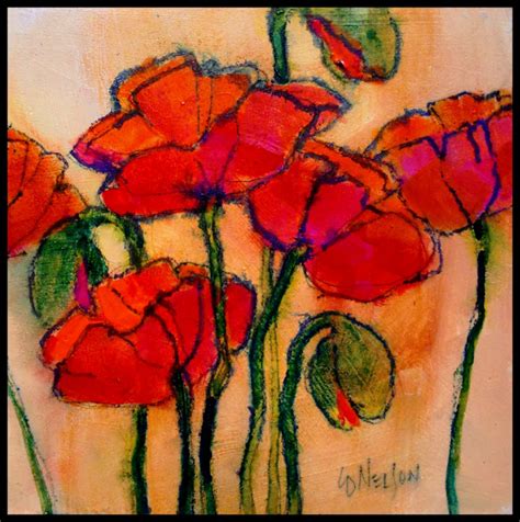 CAROL NELSON FINE ART BLOG: "POPPY SKETCH 12019, acrylic floral poppy painting © Carol Nelson ...