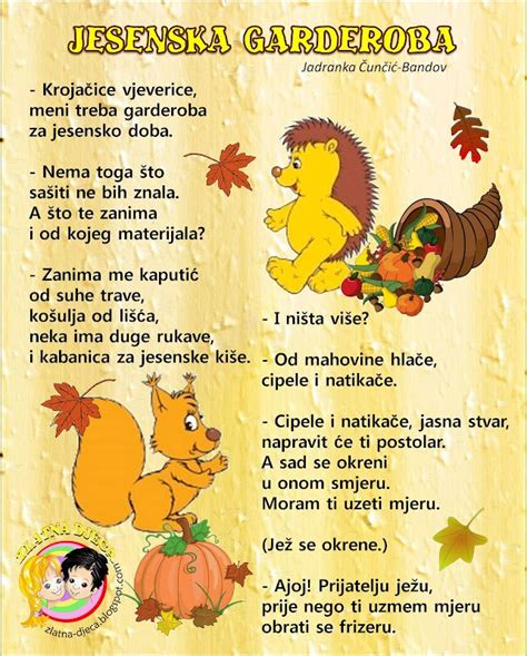 Zlatna djeca: Jesenska garderoba (Jadranka Čunčić-Bandov) | Kids ...